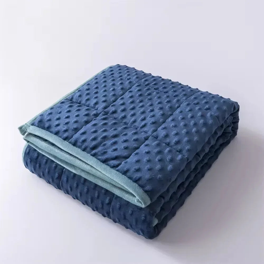 15lbs Weighted Blanket for Adults – Double-Sided Cotton with Glass Beads