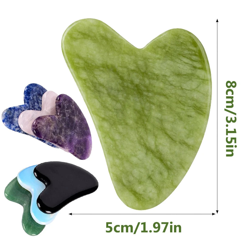 Gua Sha Jade Roller – Face, Neck & Eye Massager for Lifting & Skin Care