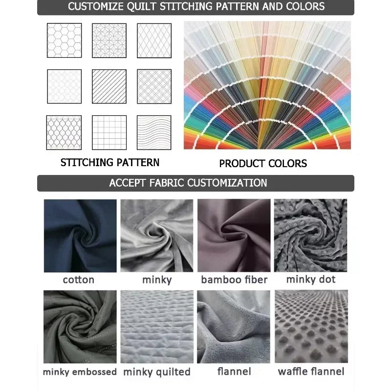 15lbs Weighted Blanket for Adults – Double-Sided Cotton with Glass Beads