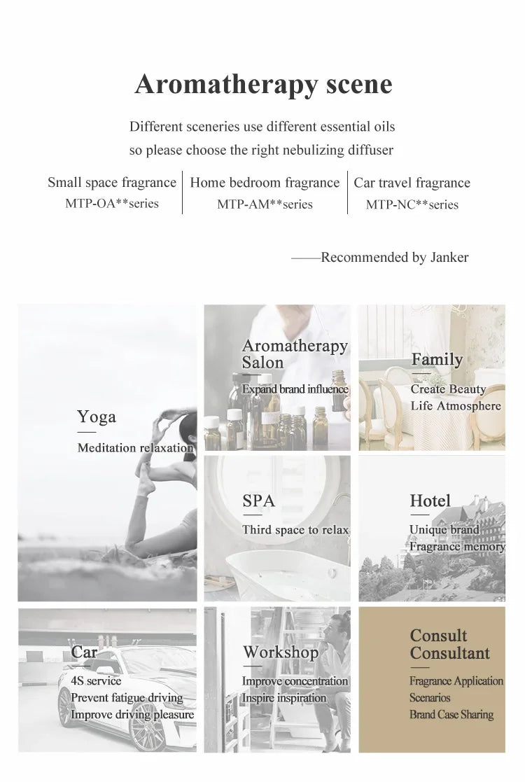 Nebulizing Essential Oil Diffuser – Battery Operated, Wood & Glass for Home & Office