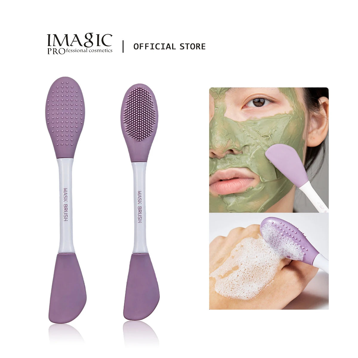 IMAGIC 2-in-1 Silicone Facial Cleansing & Mask Brush – Deep Pore Exfoliator
