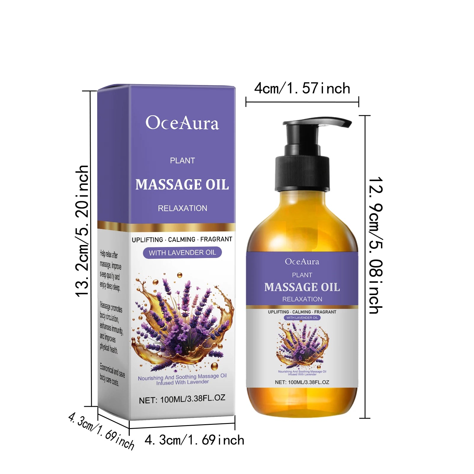 Lavender Essential Oil – Relaxing Massage & Body Moisturizing Oil