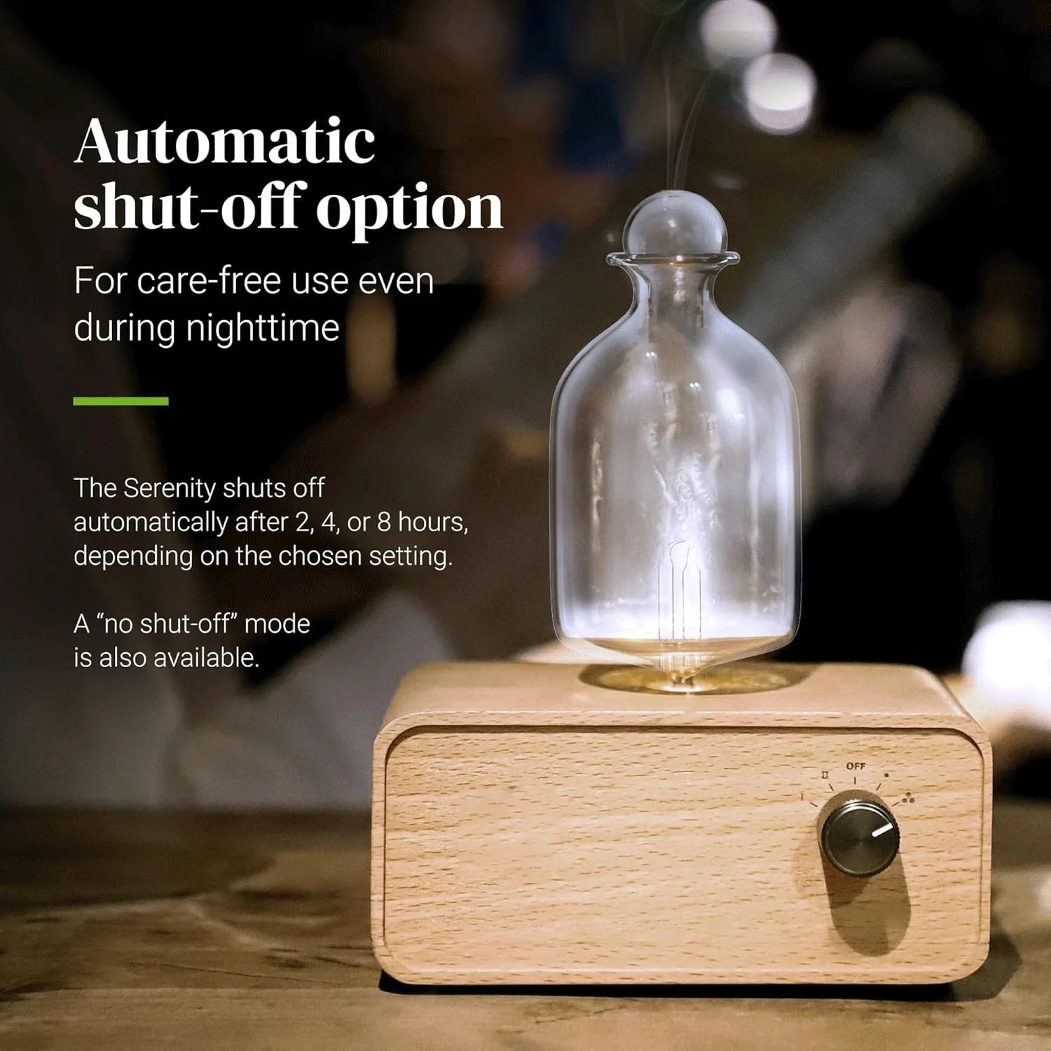 Nebulizing Essential Oil Diffuser – Battery Operated, Wood & Glass for Home & Office