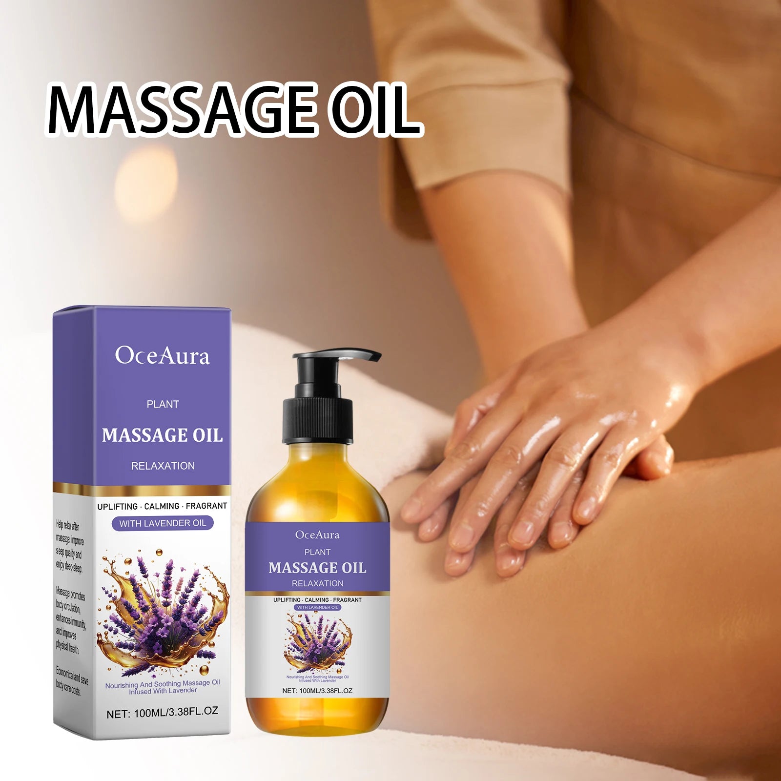 Lavender Essential Oil – Relaxing Massage & Body Moisturizing Oil