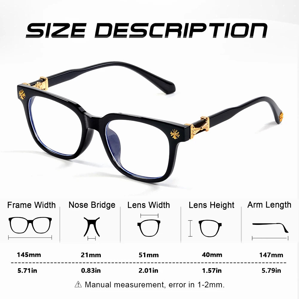 CRIXALIS 2-Pack Square Anti Blue Light Glasses – Black & Transparent Frames for Men & Women
