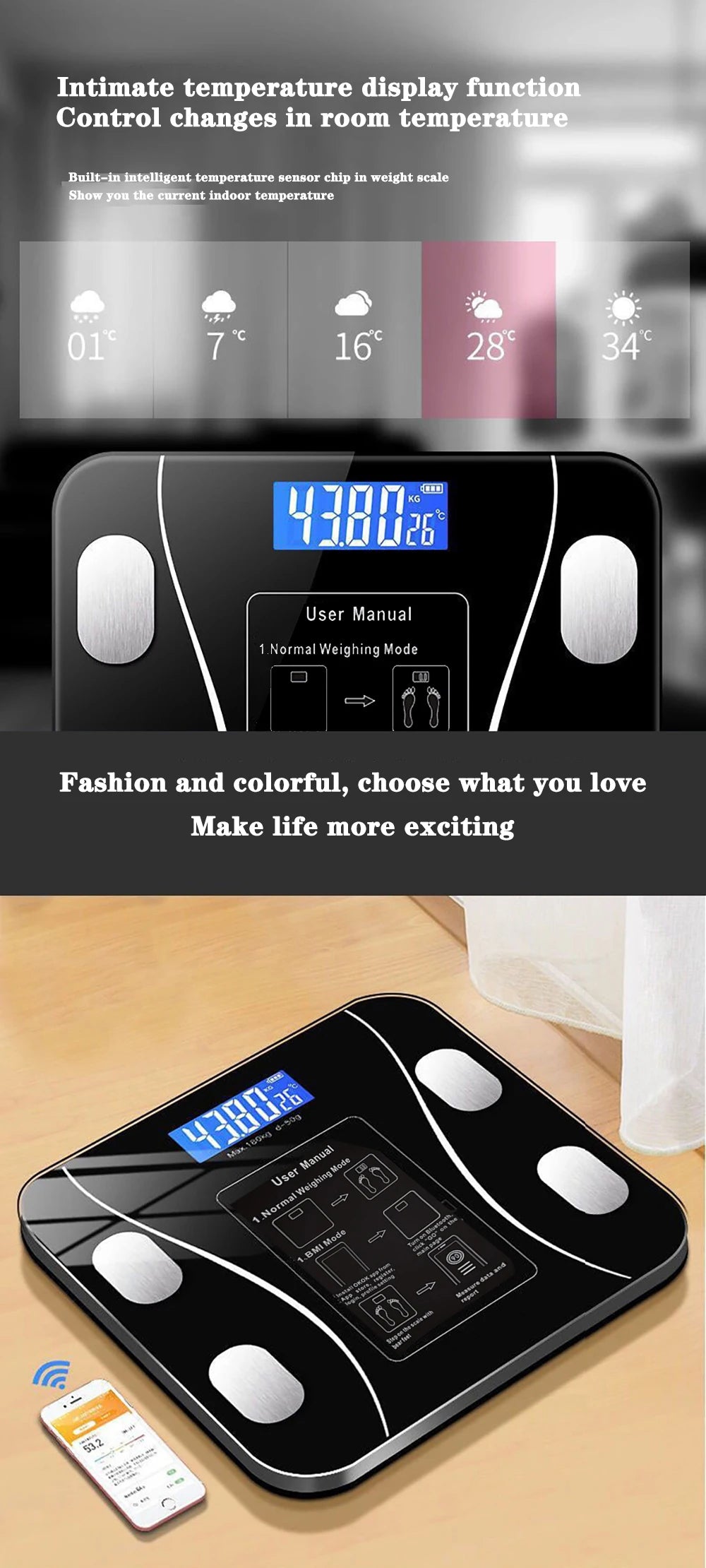 Smart Body Fat Scale – Wireless Digital Weight & Body Composition Analyzer