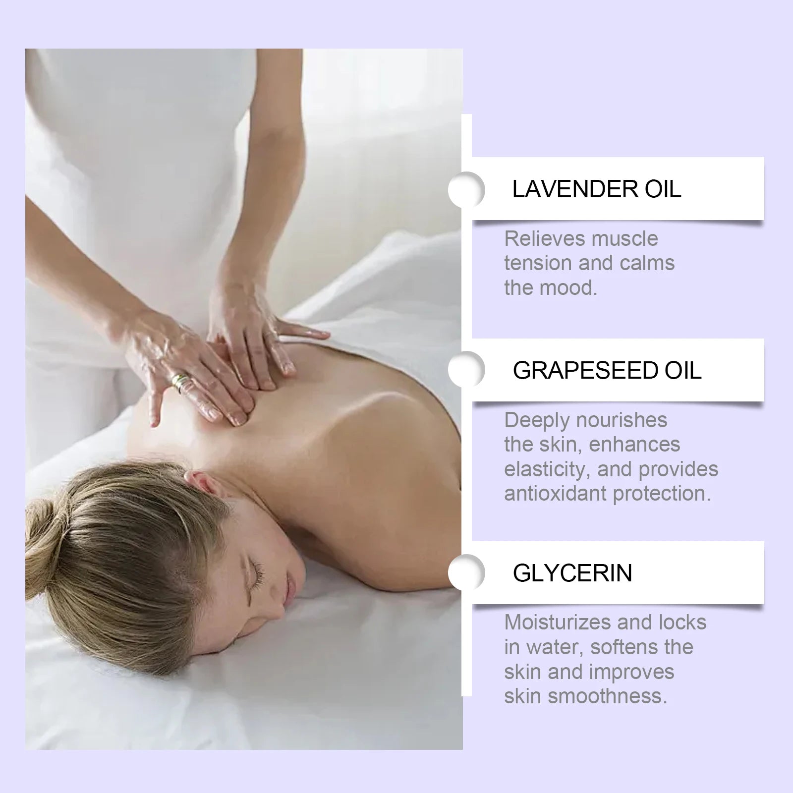 Lavender Essential Oil – Relaxing Massage & Body Moisturizing Oil