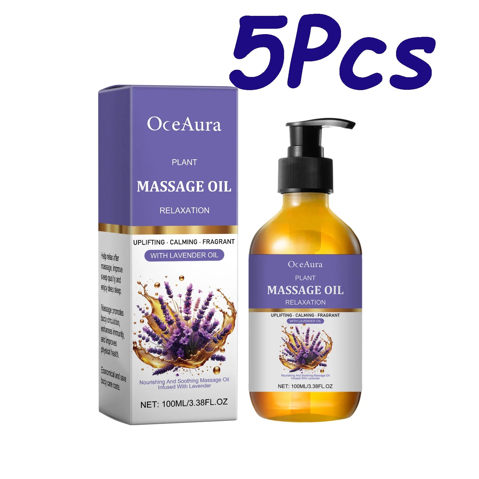 Lavender Essential Oil – Relaxing Massage & Body Moisturizing Oil