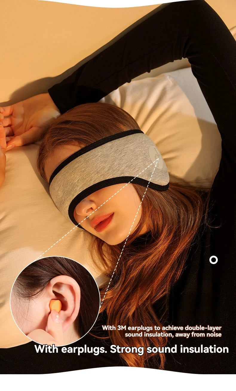 2-in-1 Sleep Mask & Noise-Reducing Earplugs – Adjustable Eye Mask for Travel, Naps & Deep Sleep