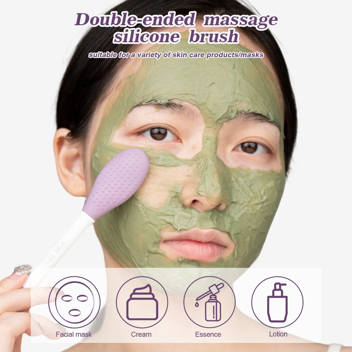 IMAGIC 2-in-1 Silicone Facial Cleansing & Mask Brush – Deep Pore Exfoliator