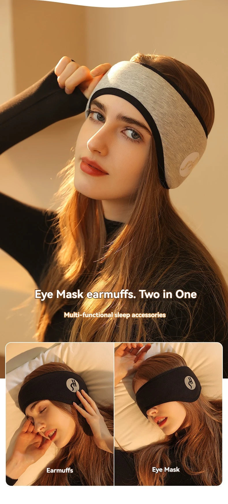 2-in-1 Sleep Mask & Noise-Reducing Earplugs – Adjustable Eye Mask for Travel, Naps & Deep Sleep