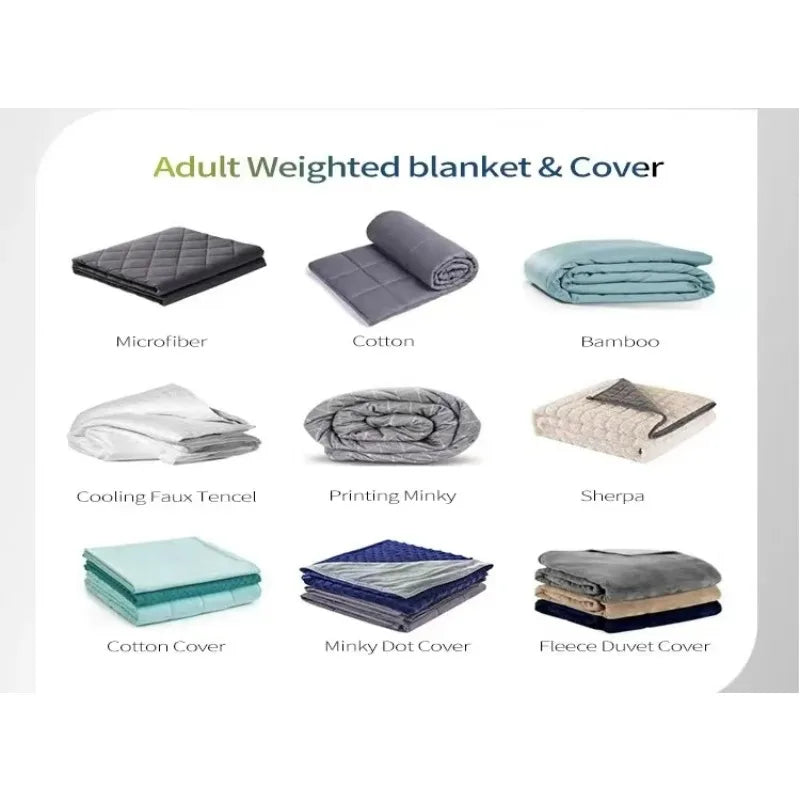 15lbs Weighted Blanket for Adults – Double-Sided Cotton with Glass Beads