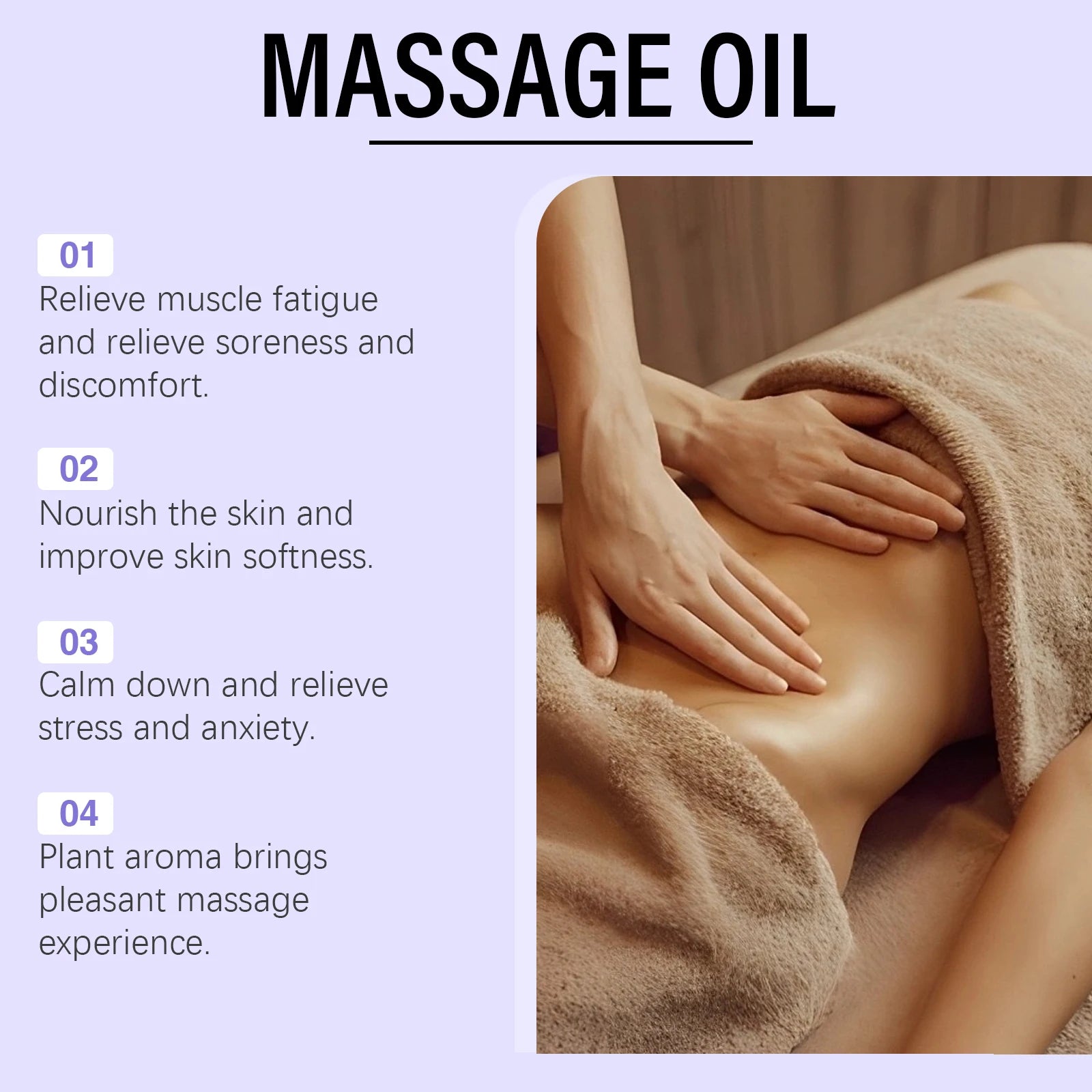 Lavender Essential Oil – Relaxing Massage & Body Moisturizing Oil