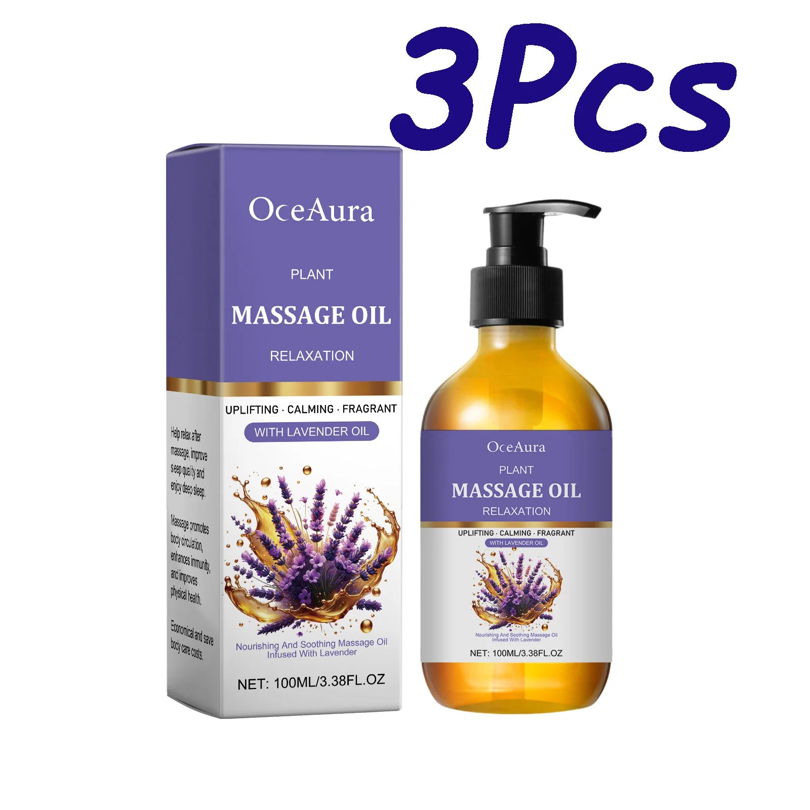 Lavender Essential Oil – Relaxing Massage & Body Moisturizing Oil