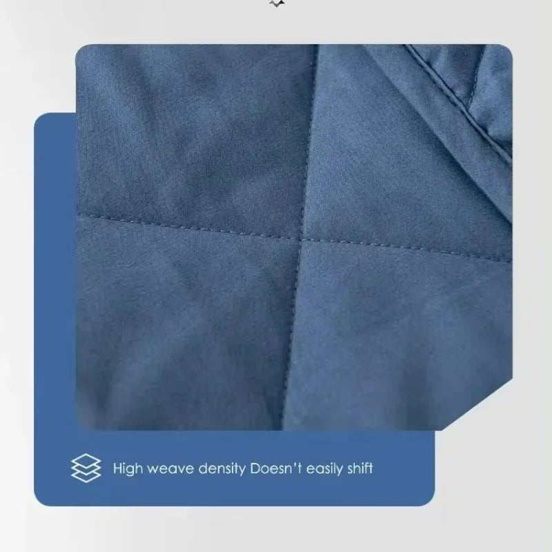15lbs Weighted Blanket for Adults – Double-Sided Cotton with Glass Beads