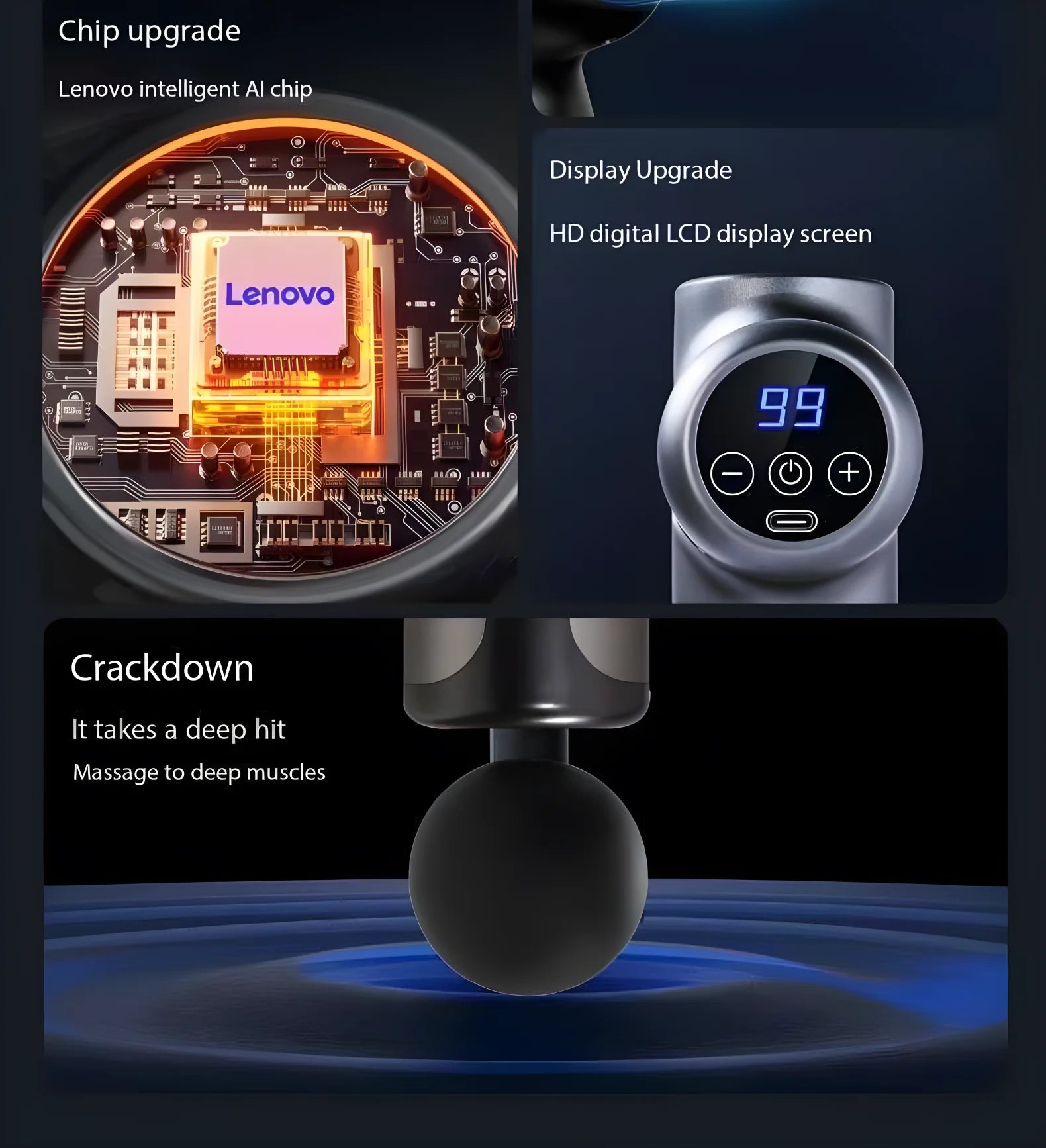 Lenovo Fascia Gun – Deep Muscle Relief & Fitness Relaxation Equipment